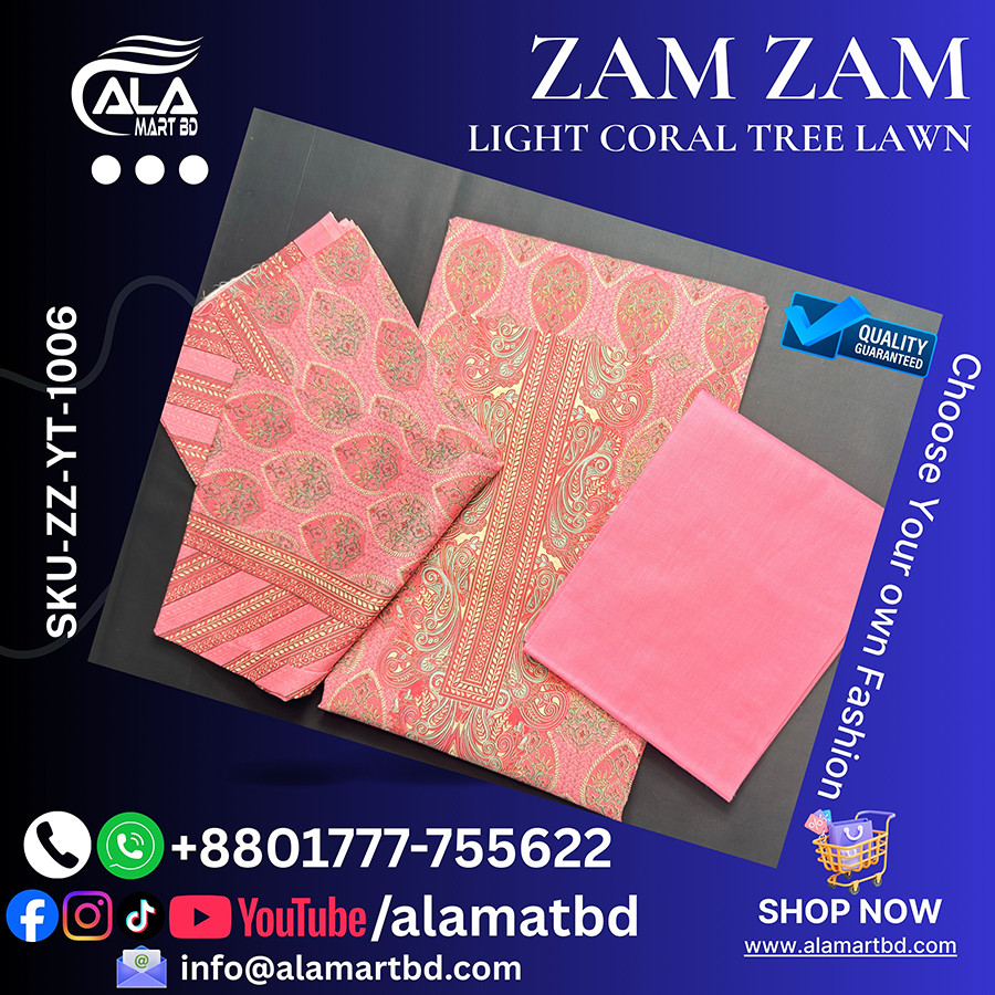 Zamzam Premium Quality Light Coral Tree Collection – Elegant Three Piece Set