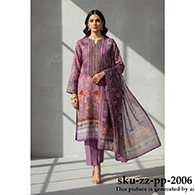 Zamzam Premium Plus Quality  Puce  Tree Lawn Collection – Three Piece Set