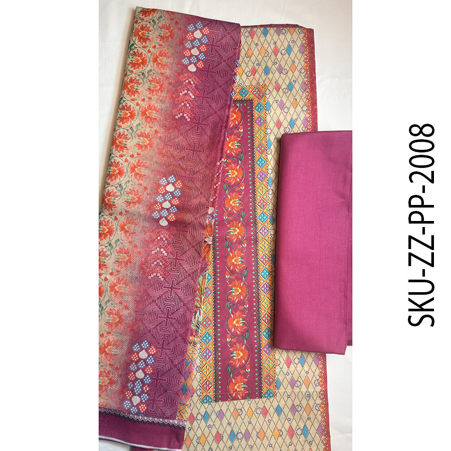 Zamzam Premium Plus Quality  Dutch White Tree Lawn Collection – Three Piece Set