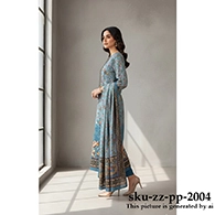 Zamzam Premium Plus Quality  Pastel Blue Tree Lawn Collection – Three Piece Set